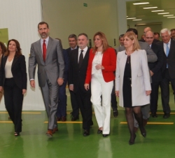 Su Alteza Real el Príncipe de Asturias a su llegada a las instalaciones de Carbures Europe